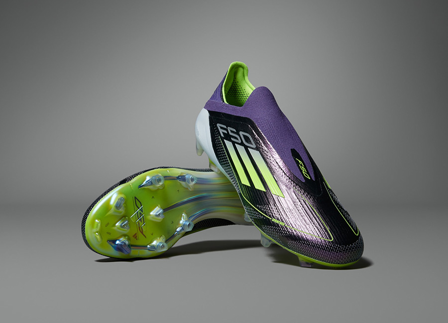 Adidas F50 Elite Laceless Fast Reborn FG - Purple / Cloud White / Lucid Lemon