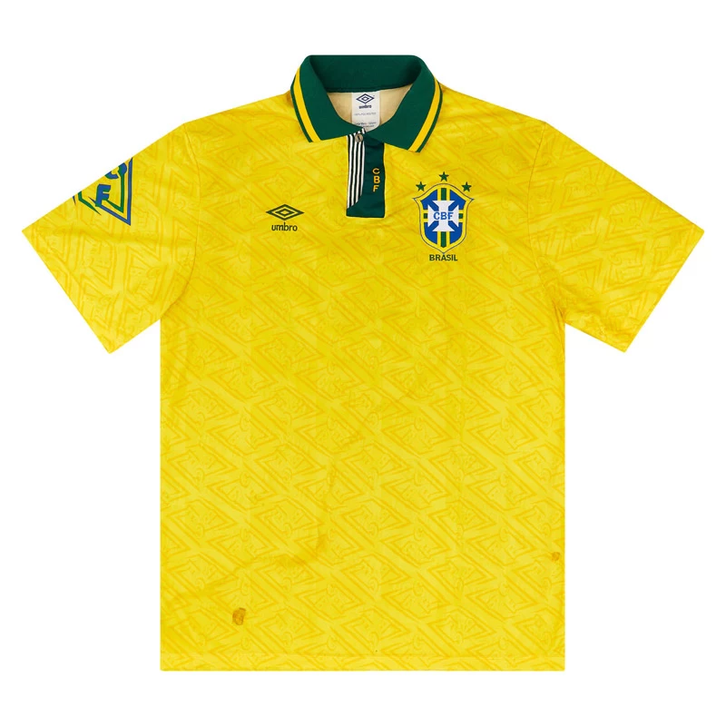 Brazil 1992 Match Worn Home Shirt