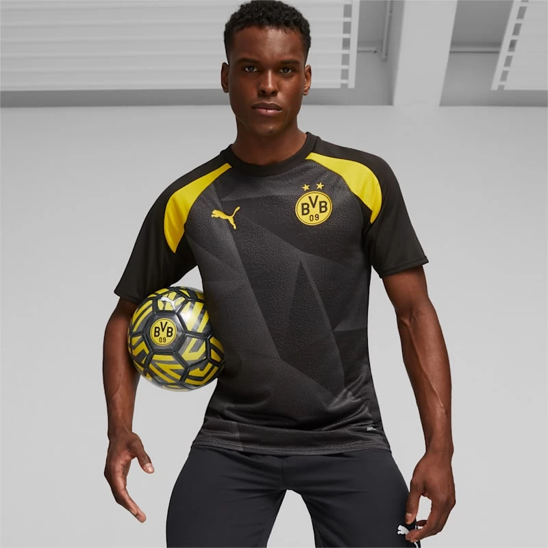 Borussia Dortmund 2023-24 Puma Prematch Jersey - Puma Black / Cyber Yellow