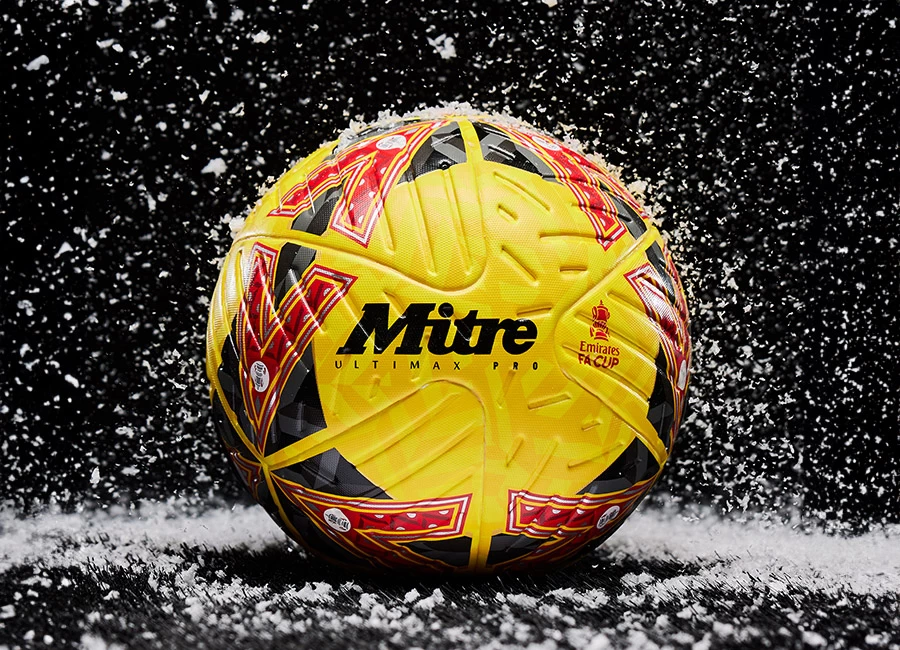 Mitre FA Cup Ultimax Pro 23/24 Ball - Yellow / Grey / Red