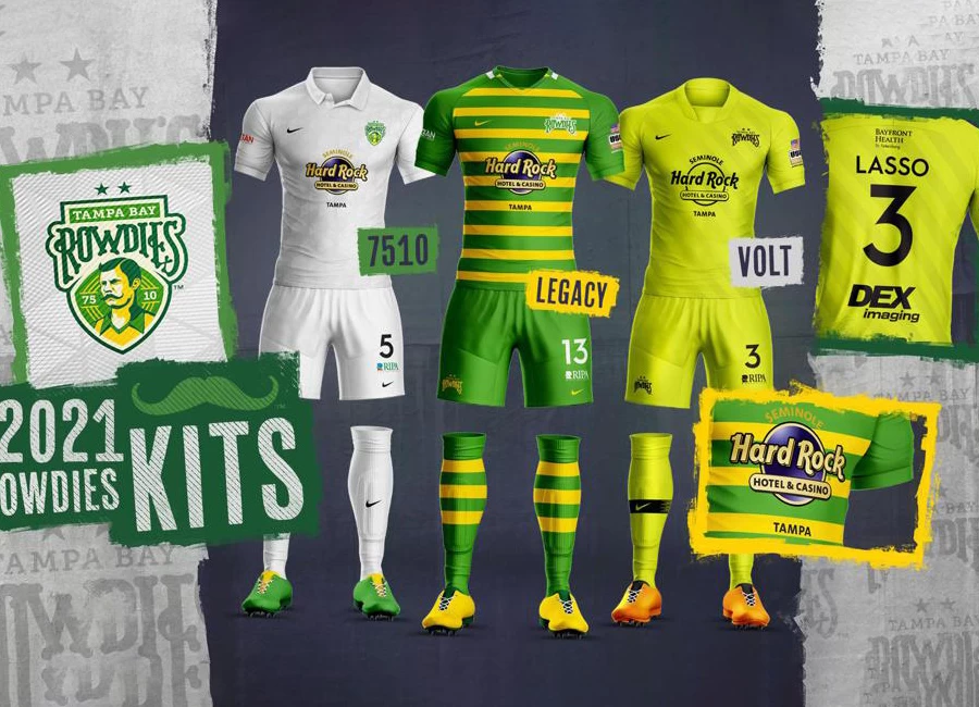 Tampa Bay Rowdies 2021 Nike Home, Away and Third Kits